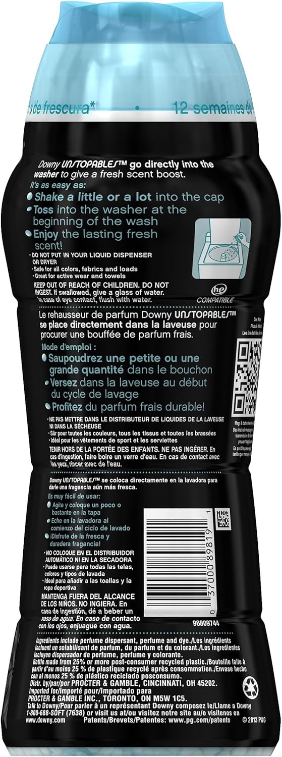Downy Unstopables In Wash Scent Booster Beads, Fresh Scent, 24 oz, Downy Scent Booster Beads, Unstoppable Laundry Beads, Odor Protection