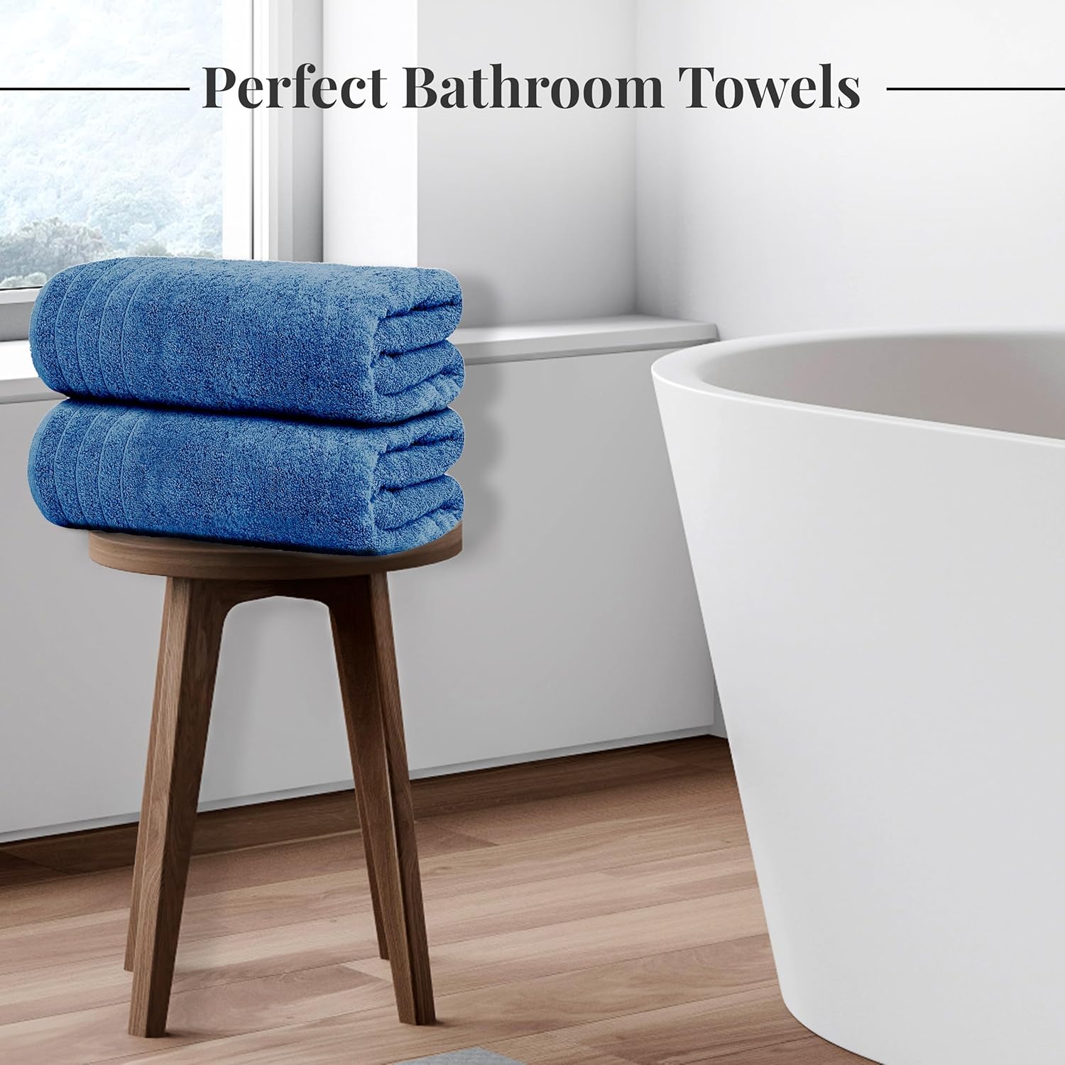 Tens Towels Extra Large Bath Towels 30 x 60 Inches, 100% Cotton, Larger & Lighter, Quicker to Dry, Lighter Weight, Super Soft and Absorbent, Perfect Bathroom Towels