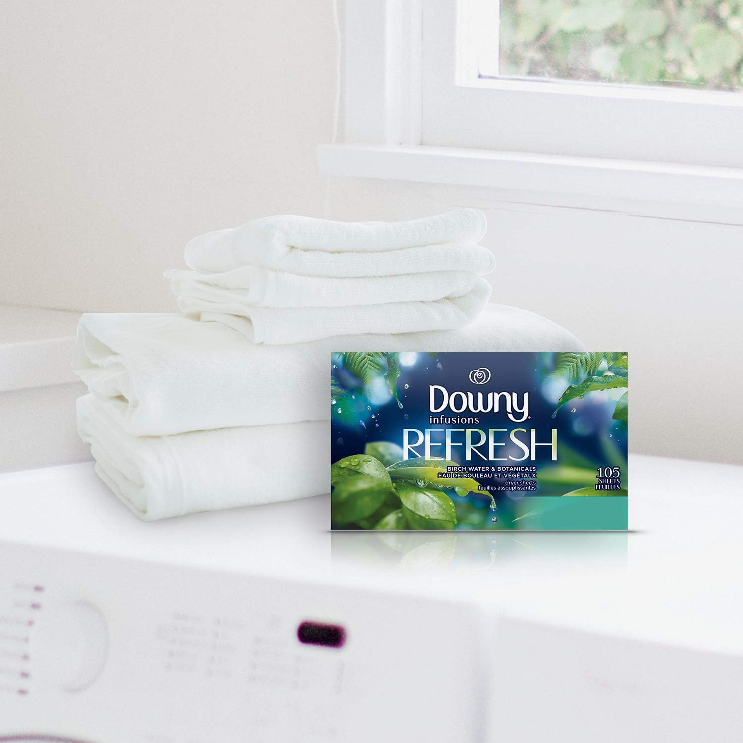 Downy Infusions Mega Dryer Sheets, Laundry Fabric Softener, CALM, Lavender and Vanilla Bean, 180 Count (3 box of 60 sheets)