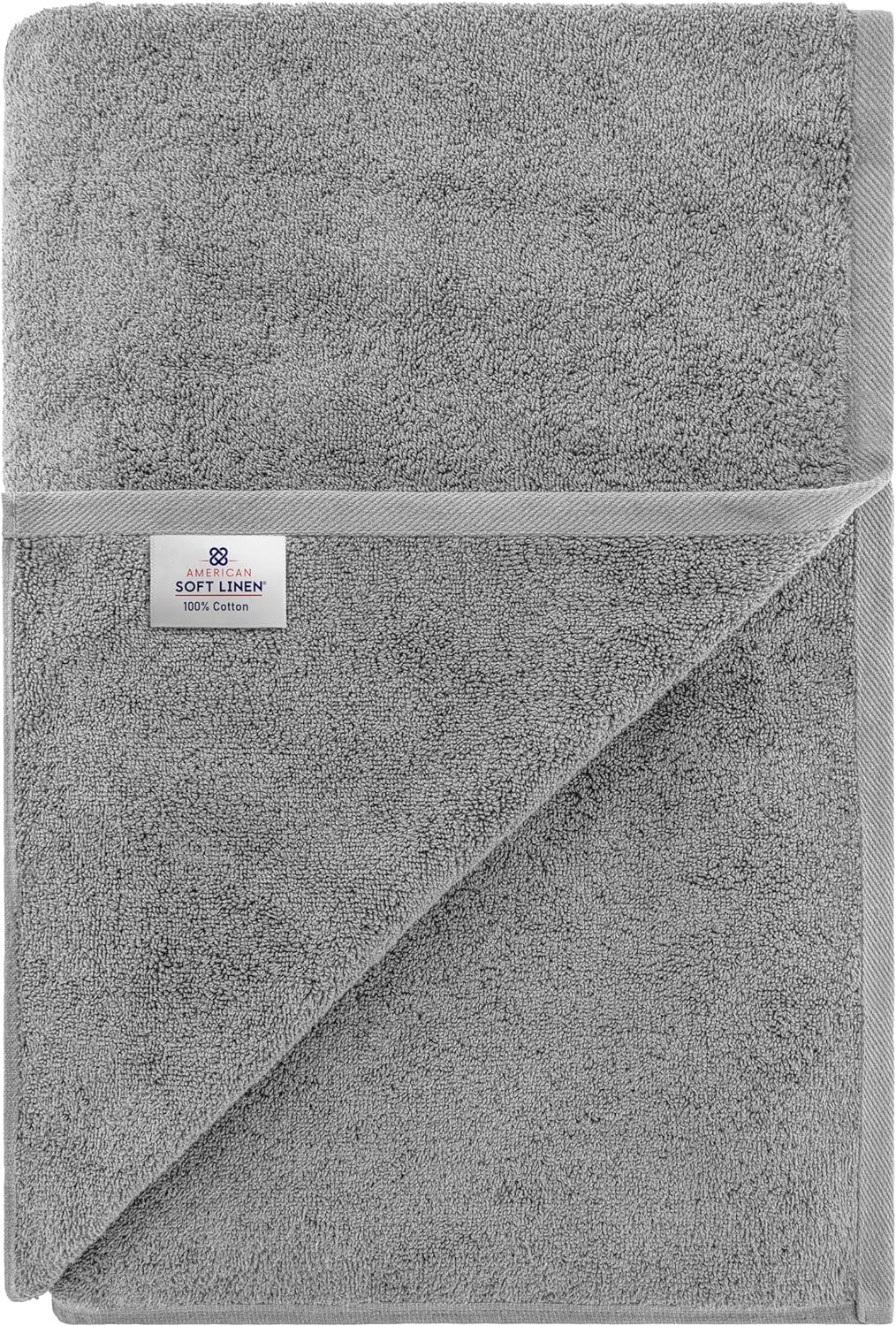 American Soft Linen Luxury 6 Piece Towel Set, 2 Bath Towels 2 Hand Towels 2 Washcloths, 100% Cotton Turkish Towels for Bathroom, Light Grey Towel Sets