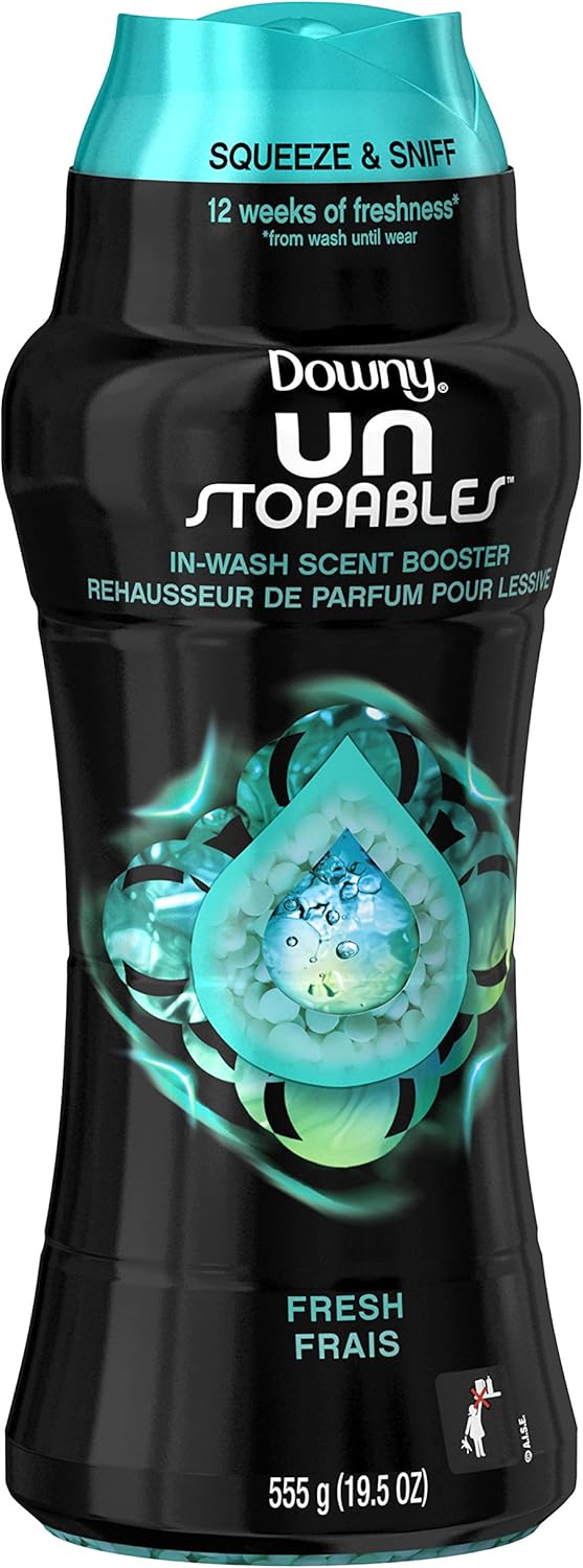 Downy Unstopables In Wash Scent Booster Beads, Fresh Scent, 24 oz, Downy Scent Booster Beads, Unstoppable Laundry Beads, Odor Protection