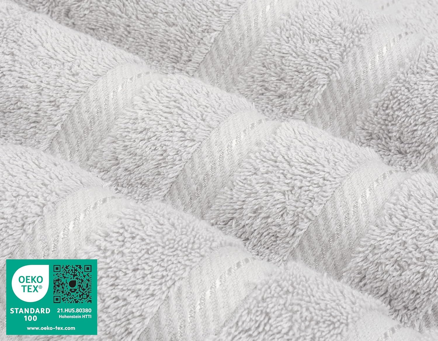 American Soft Linen Luxury 6 Piece Towel Set, 2 Bath Towels 2 Hand Towels 2 Washcloths, 100% Cotton Turkish Towels for Bathroom, Light Grey Towel Sets