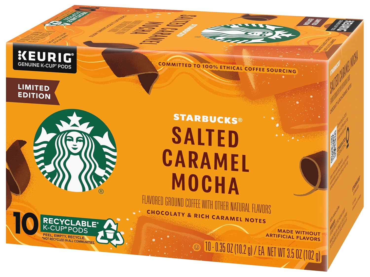 Starbucks K-Cup Coffee Pods, Starbucks Blonde Roast Coffee, Veranda Blend for Keurig Brewers, 100% Arabica, 6 boxes (60 pods total)