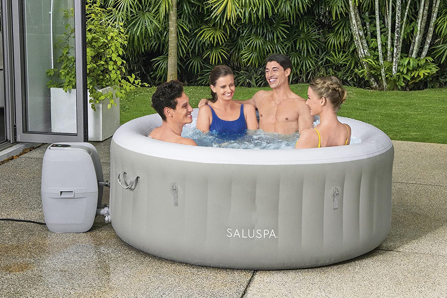 SaluSpa  Inflatable Hot Tub, 4-Person AirJet Spa