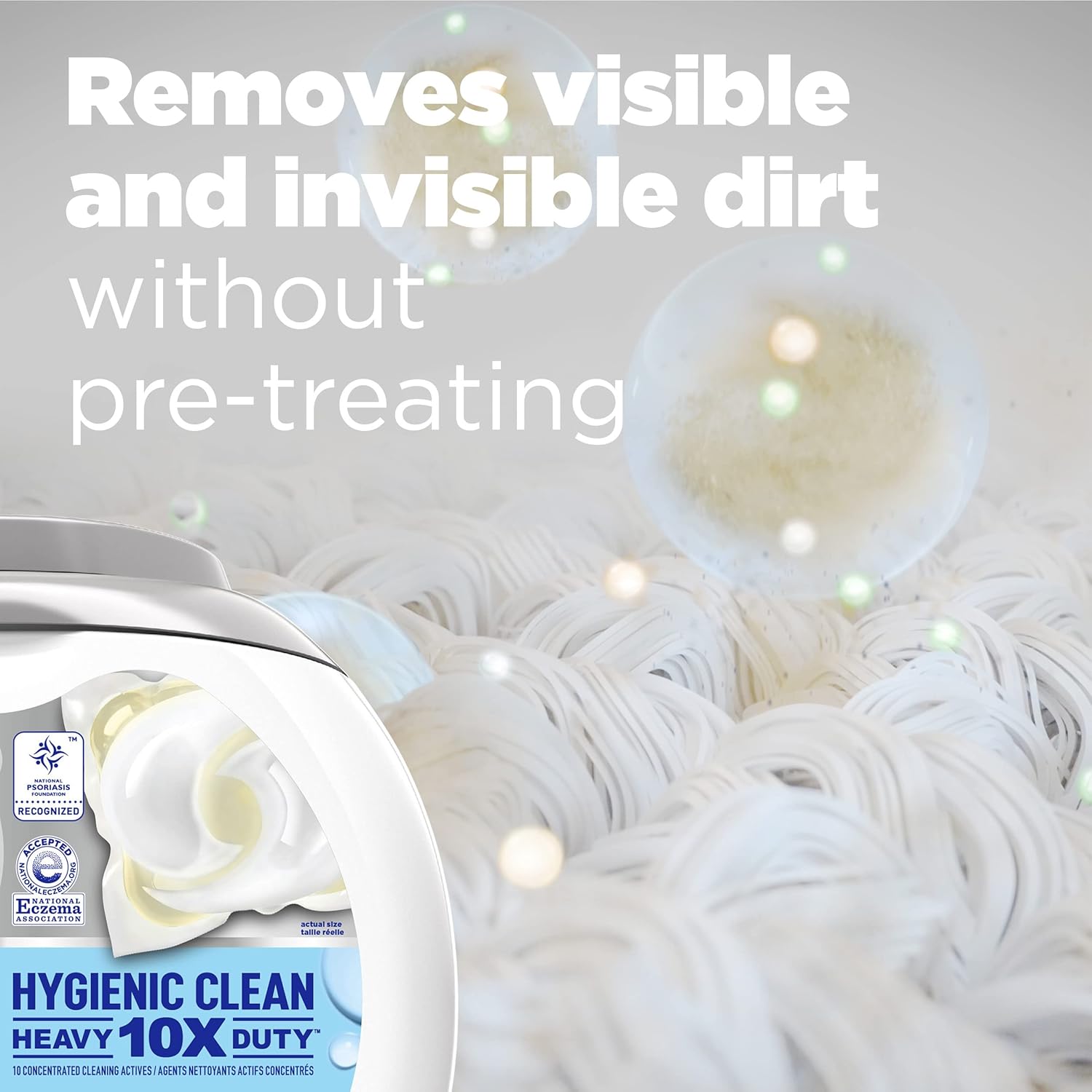 Tide Hygienic Clean Heavy 10x Duty Power PODS Laundry Detergent Pacs For Visible and Invisible Dirt, Spring Meadow Scent, 45 Count