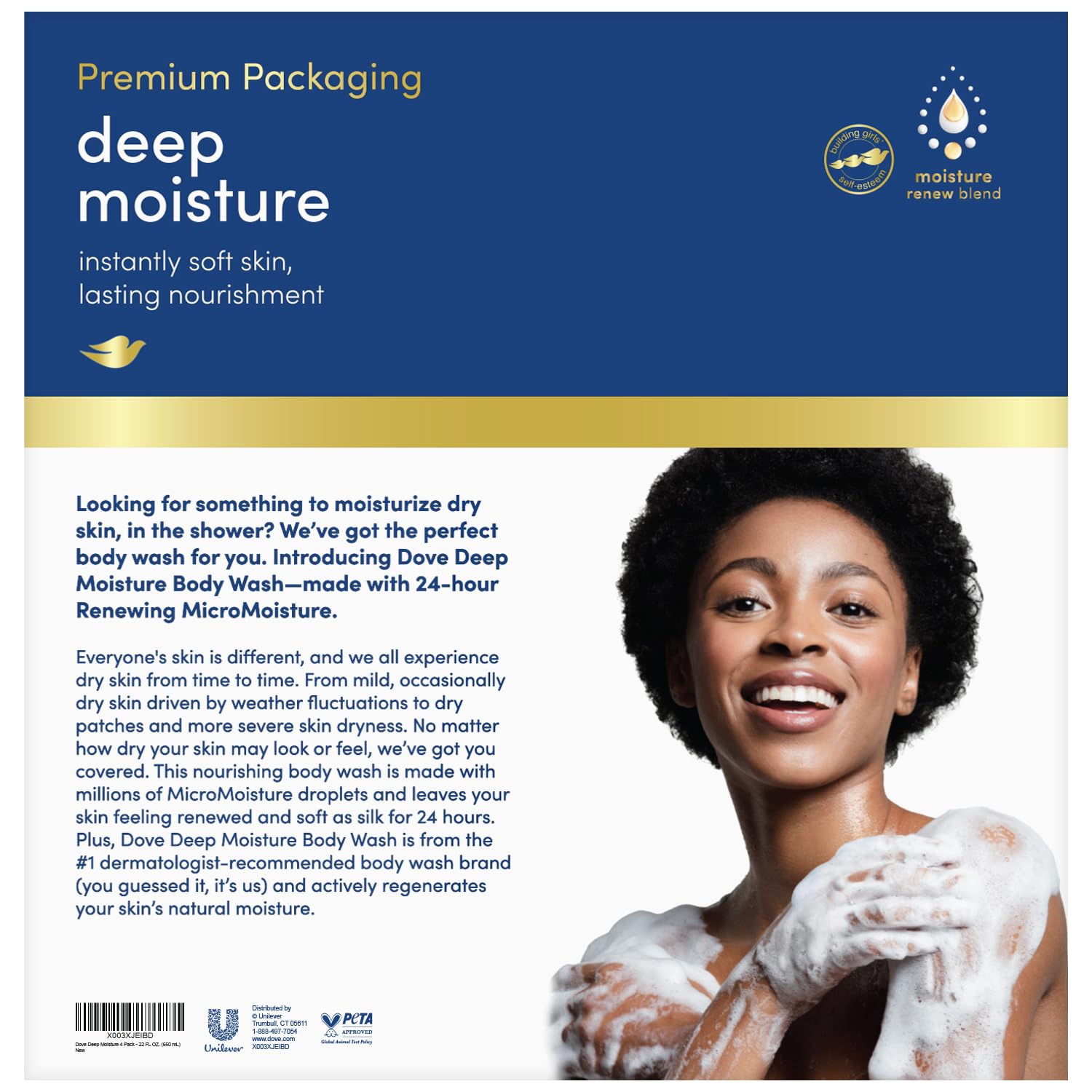 Dove Body Wash with Pump Deep Moisture For Dry Skin Moisturizing Skin Cleanser with 24hr Renewing MicroMoisture Nourishes The Driest Skin 30.6 oz