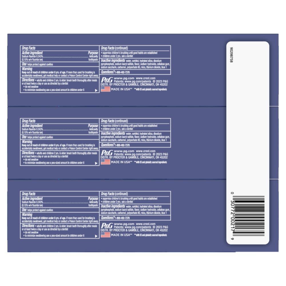 Crest 3D White Advanced Luminous Mint Teeth Whitening Toothpaste, 3.7 oz Pack of 4 - Helps Remove Surface Stains, Whitens Teeth, Strengthens Tooth Enamel, Protects Against Cavities