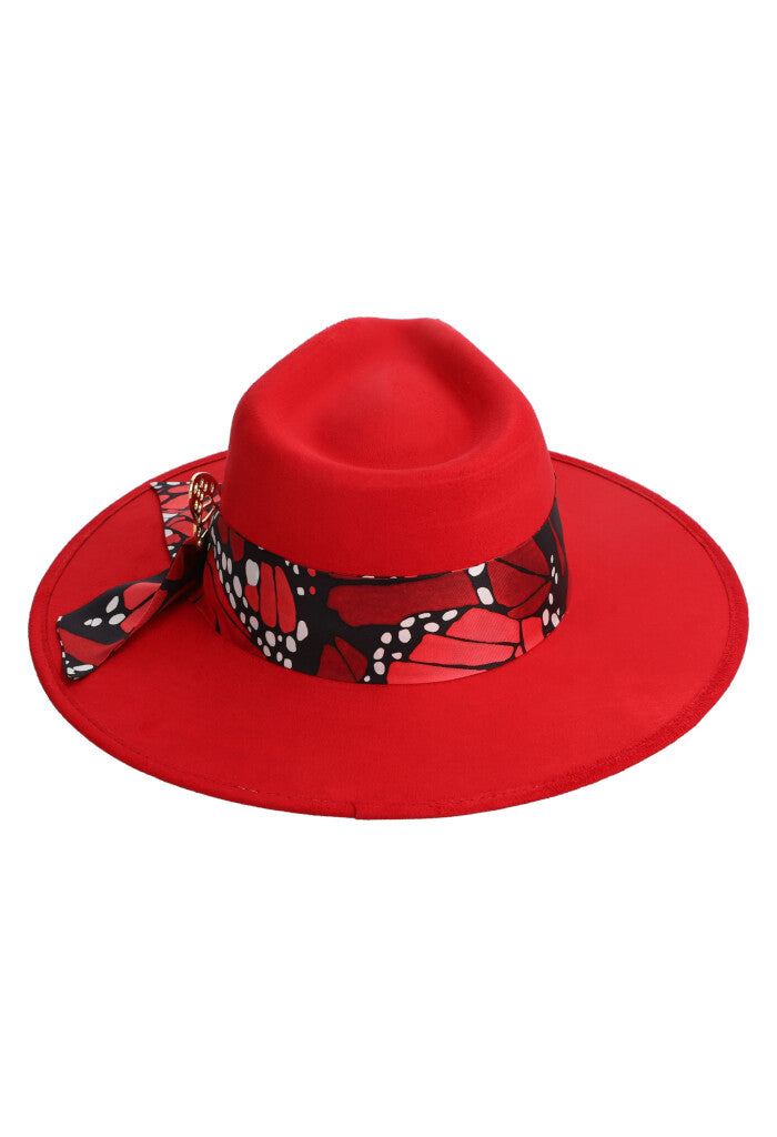 Sombrero Cehuallotl Rojo Mariposa Macro Rojo