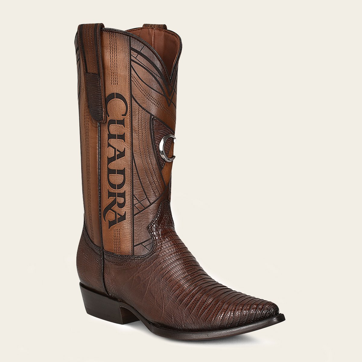 Bota vaquera en piel genuina de lizard.