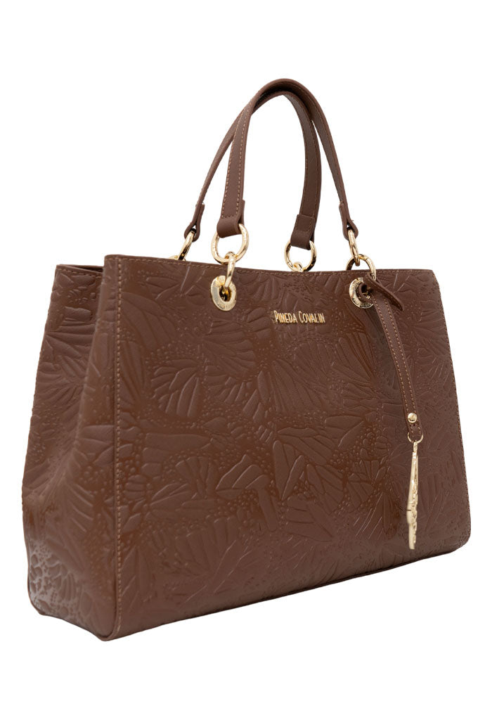 Bolsa Kaxan Saffiano Grabado Mariposa Cafe