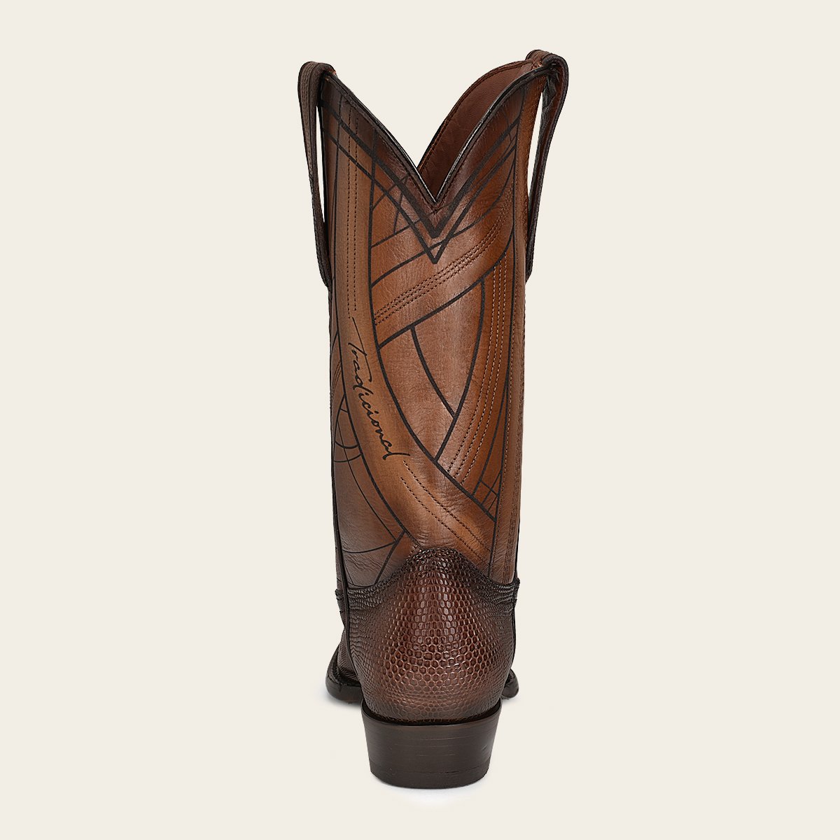 Bota vaquera en piel genuina de lizard.