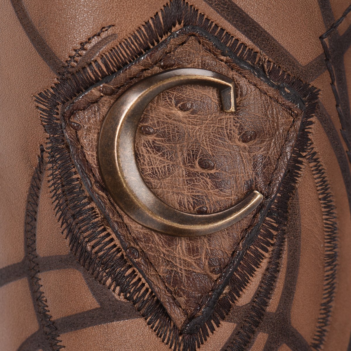 Bota rodeo en piel de avestruz.