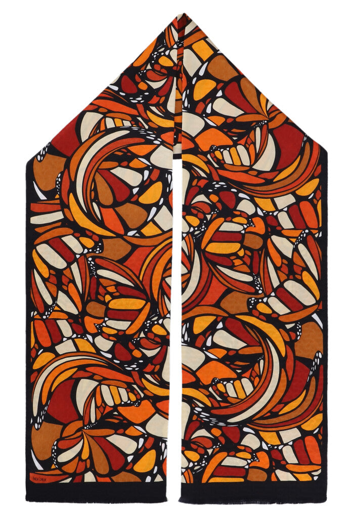 Bufanda Doble Vista Mariposa Abstracta