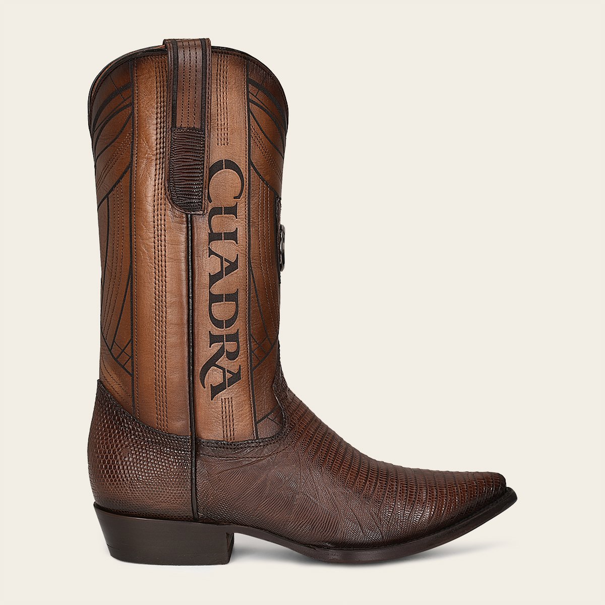 Bota vaquera en piel genuina de lizard.