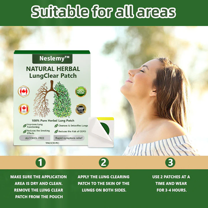 Official Store:  Neslemy™ 𝗡𝗔𝗧𝗨𝗥𝗔𝗟 𝗛𝗘𝗥𝗕𝗔𝗟 𝗟𝘂𝗻𝗴𝗖𝗹𝗲𝗮𝗿 𝗣𝗮𝘁𝗰𝗵 👨‍⚕️(FDA) clearance (Treatment of respiratory diseases such as cough, emphysema, asthma, chronic obstructive pulmonary disease, etc)🔥