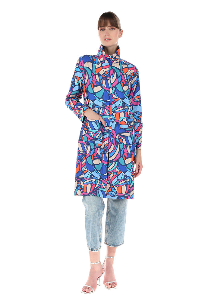 Trench Ehya Mariposa Abstracta Azul