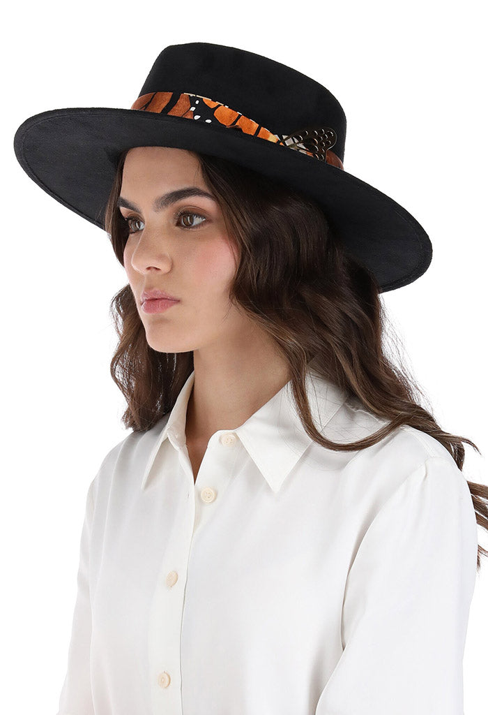 Sombrero Cehuallotl Negro Mariposa Macro Original