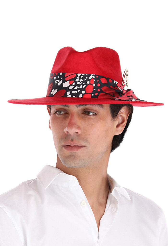 Sombrero Cehuallotl Rojo Mariposa Macro Rojo