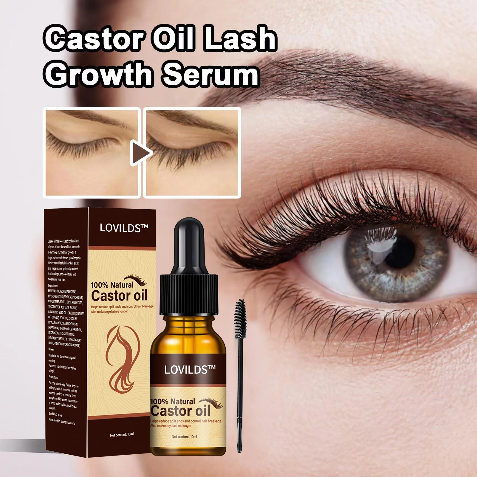LOVILDS™ Lash Luxe Castor Oil Vegan Growth Serum(🔥🔥LAST DAY SALE-50% OFF🔥)