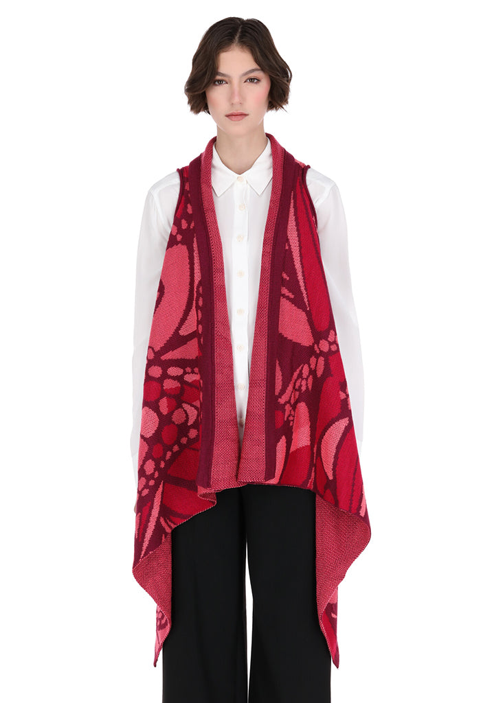 Chaleco Yoali Mariposa Abstracta Rojo