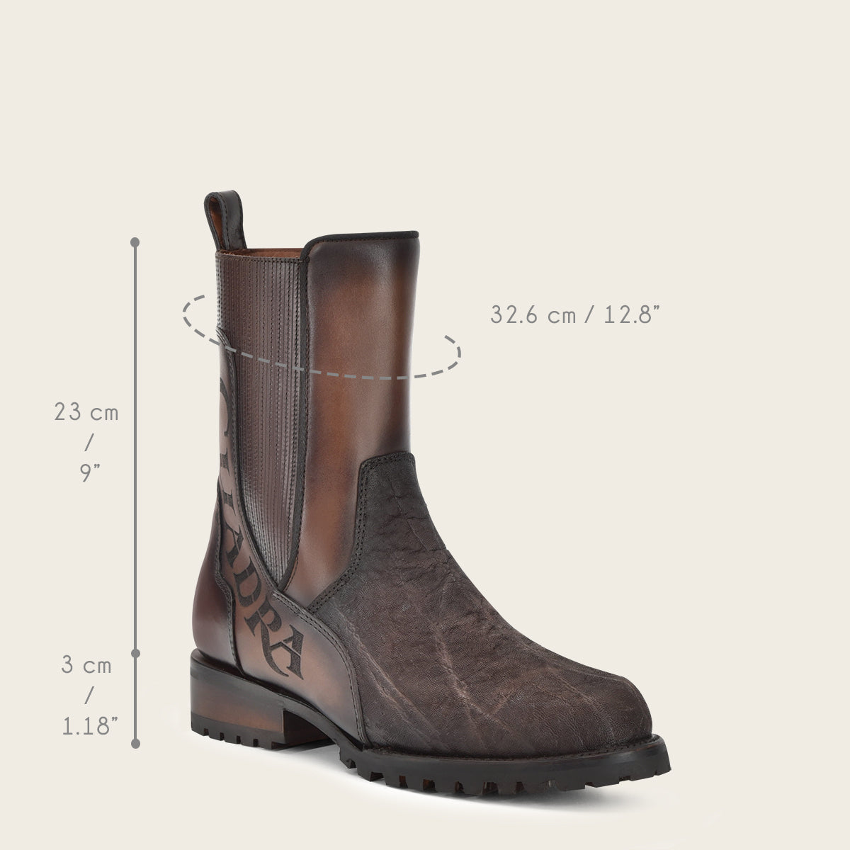 Bota en Piel Genuina de Elefante.