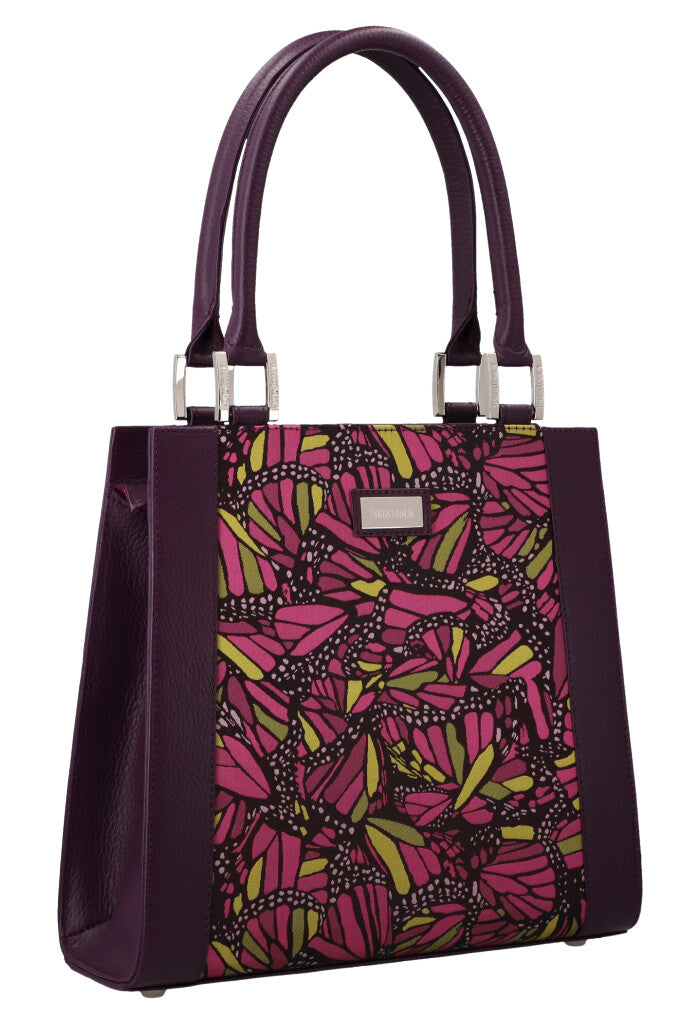 Bolsa Yaab Morado Mariposa Vitral Jqd Fucsia