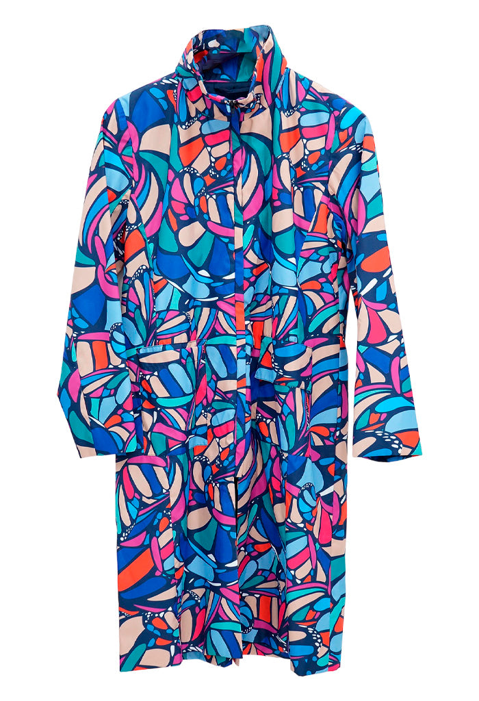 Trench Ehya Mariposa Abstracta Azul