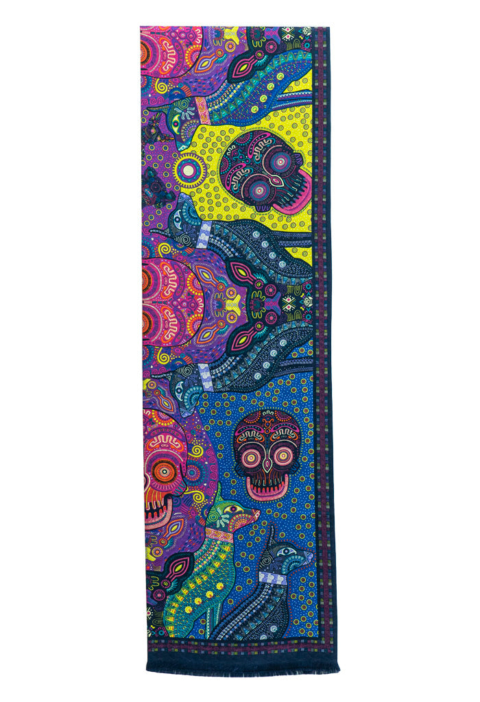 Bufanda Doble Vista D��a de Muertos Mictl��n