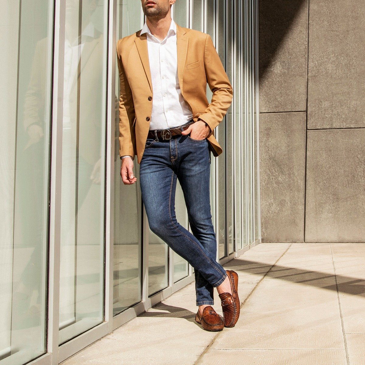 Cinturón en piel genuina de pata de avestruz