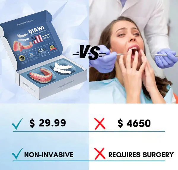 QIAWI™- Premium Custom Silicone Denture Set Dual Certification by the American Dental Association(ADA) & the U.S. Food and Drug Administration(FDA)