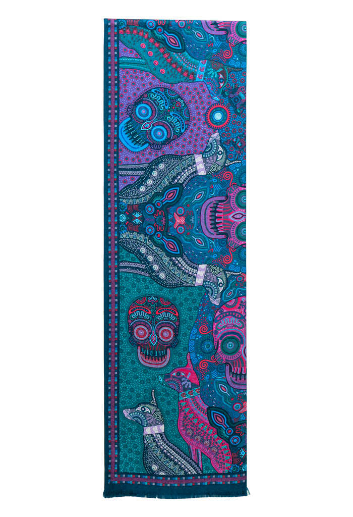 Bufanda Doble Vista D��a de Muertos Mictl��n