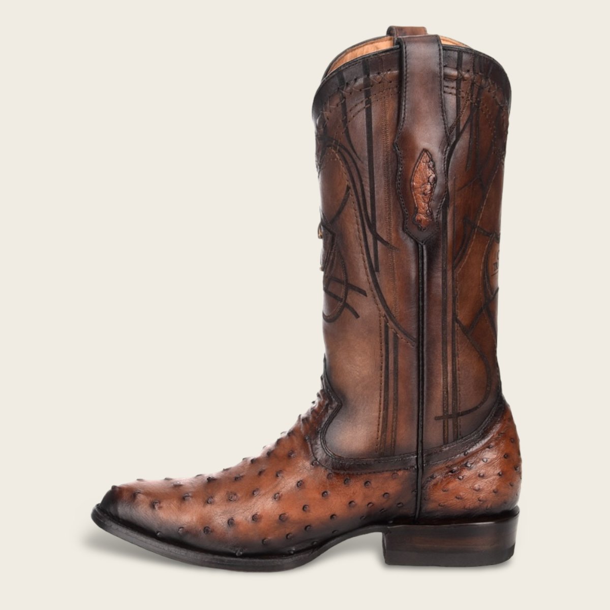 Bota de piel de avestruz