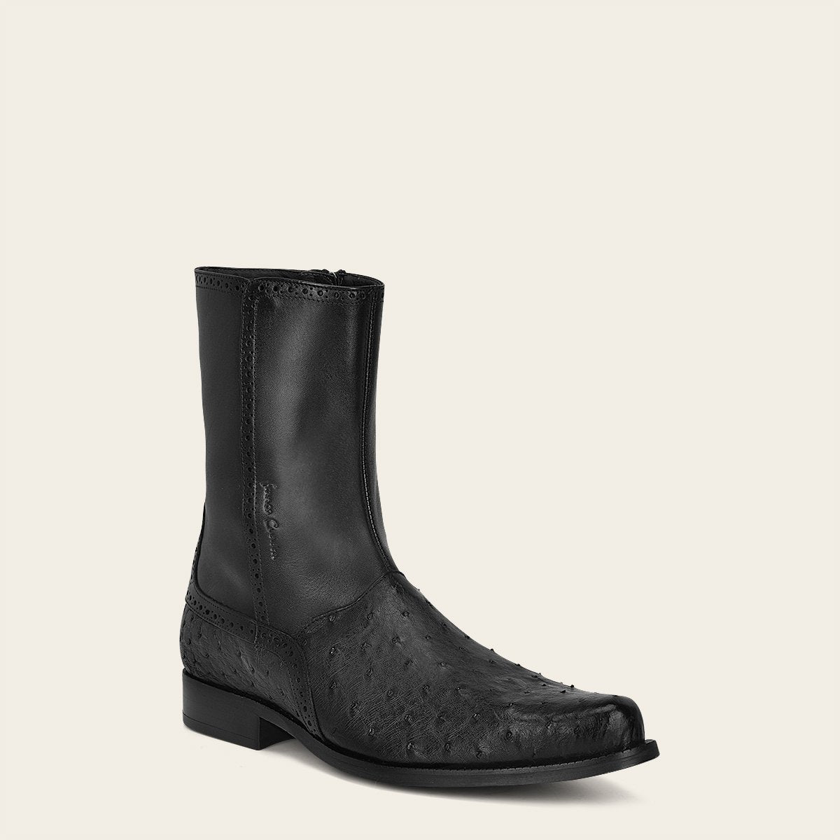 Bota de vestir en piel genuina de avestruz.