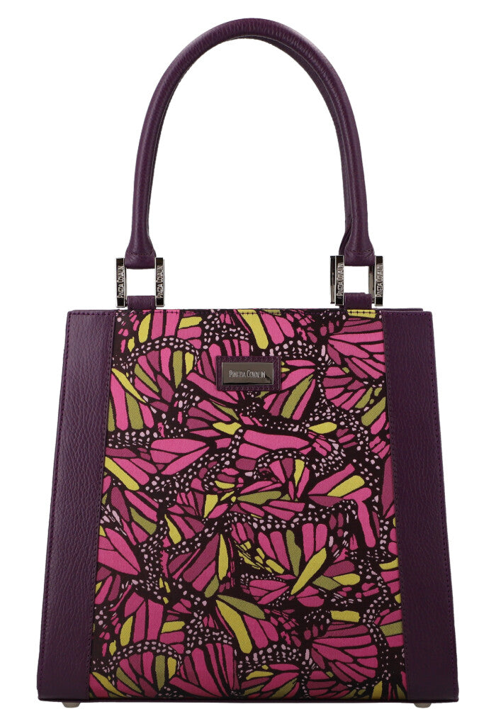 Bolsa Yaab Morado Mariposa Vitral Jqd Fucsia