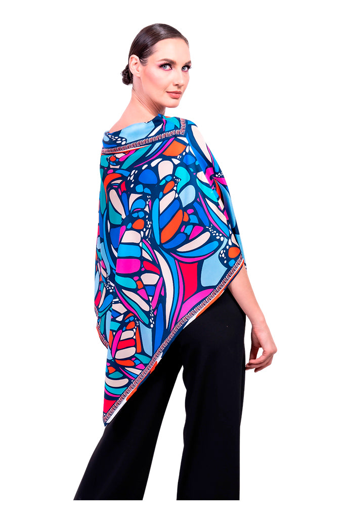 Poncho Mariposa Abstracta