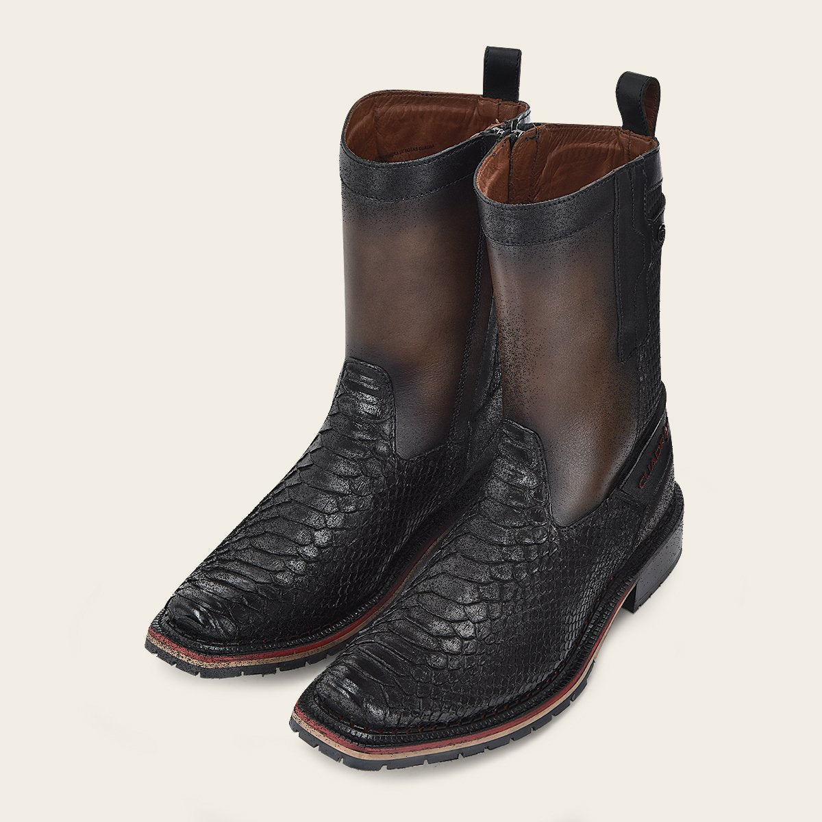 Bota en piel genuina de pitón..