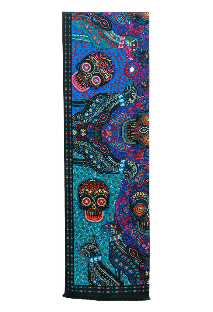 Bufanda Doble Vista D��a de Muertos Mictl��n