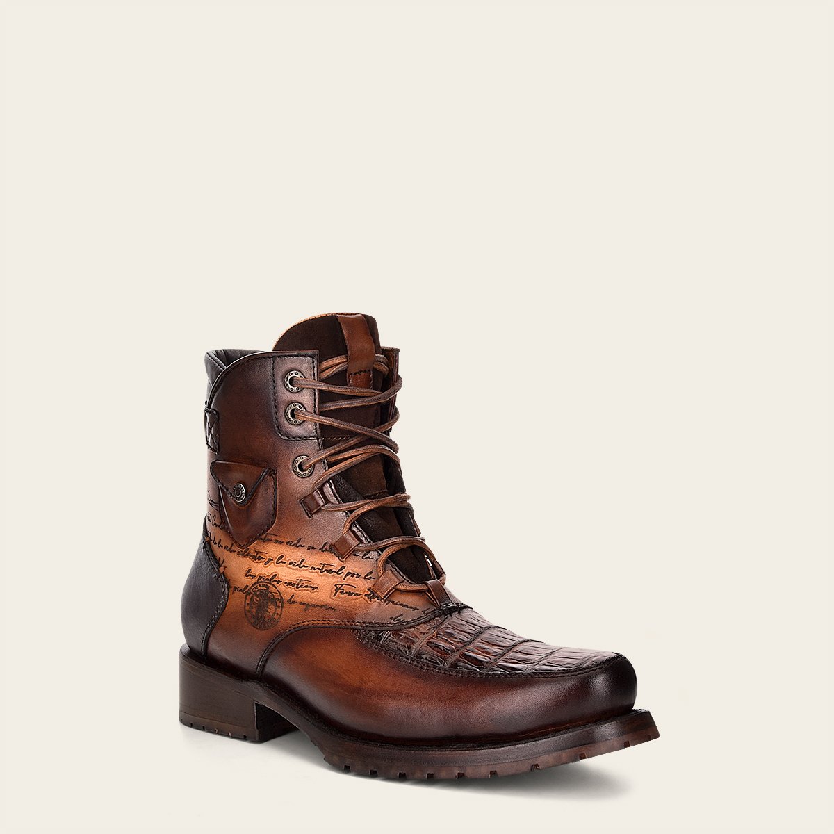 Botín con piel genuina de fuscus para caballero