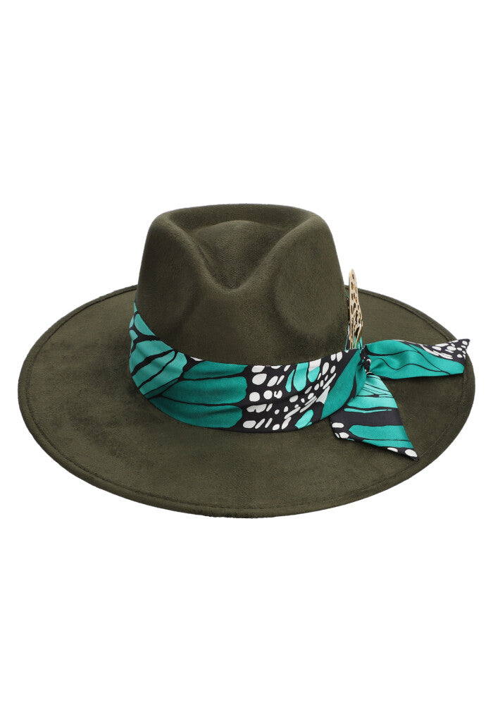 Sombrero Cehuallotl Verde Mariposa Macro Verde Esmeralda