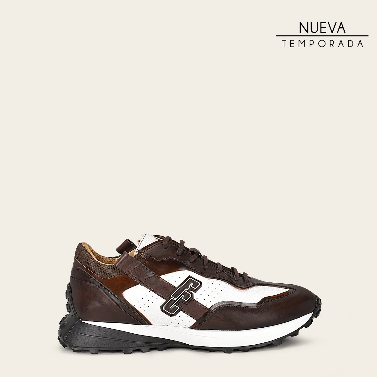 Sneakers para caballero en piel genuina .