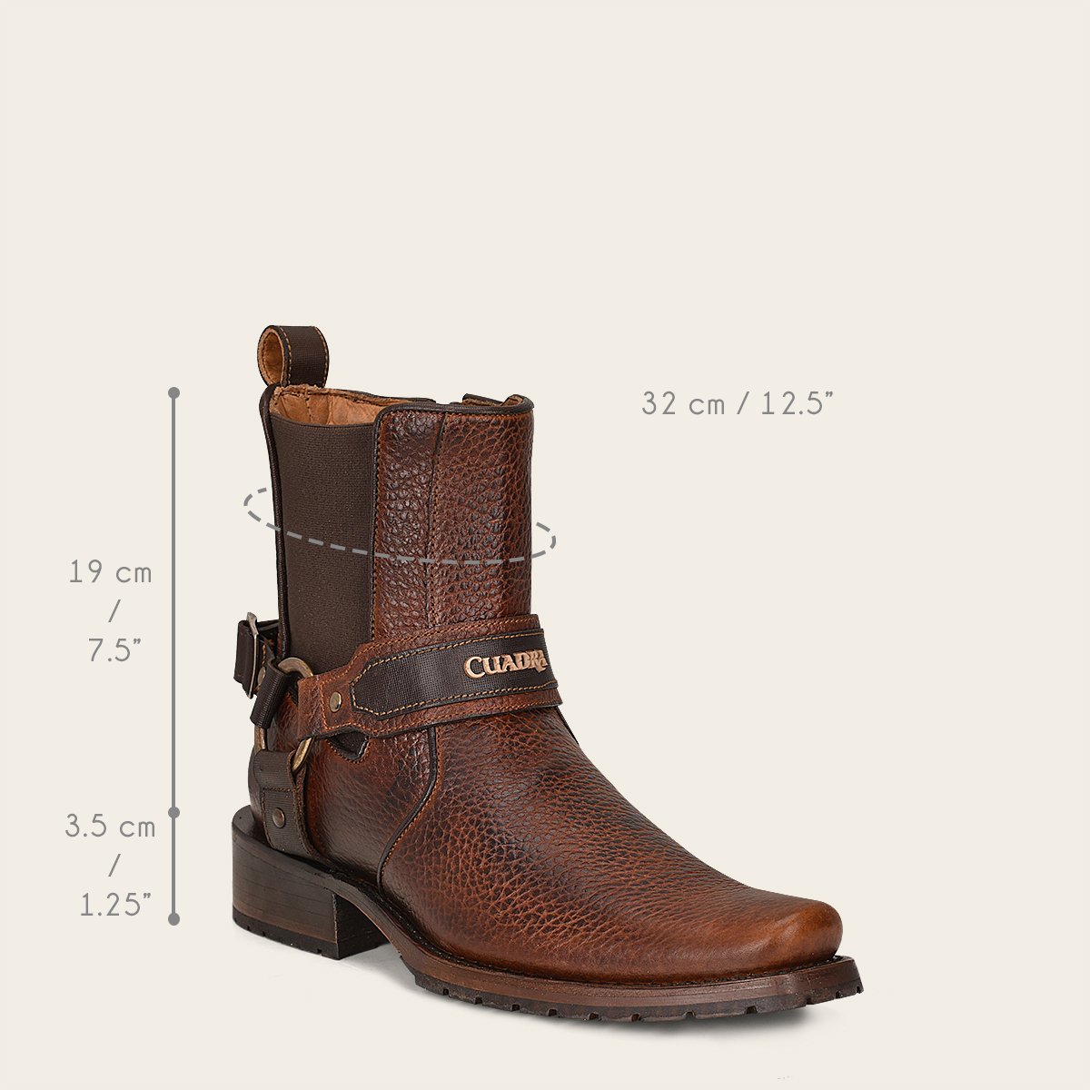 Botín urbano en piel genuina .