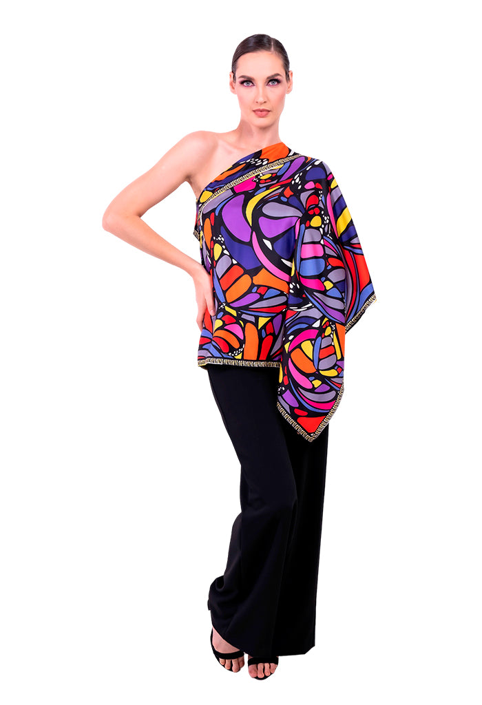 Poncho Mariposa Abstracta