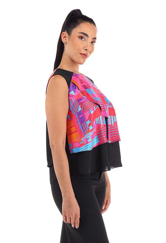 Blusa P��talos Arquitectura Prehisp��nica Fucsia