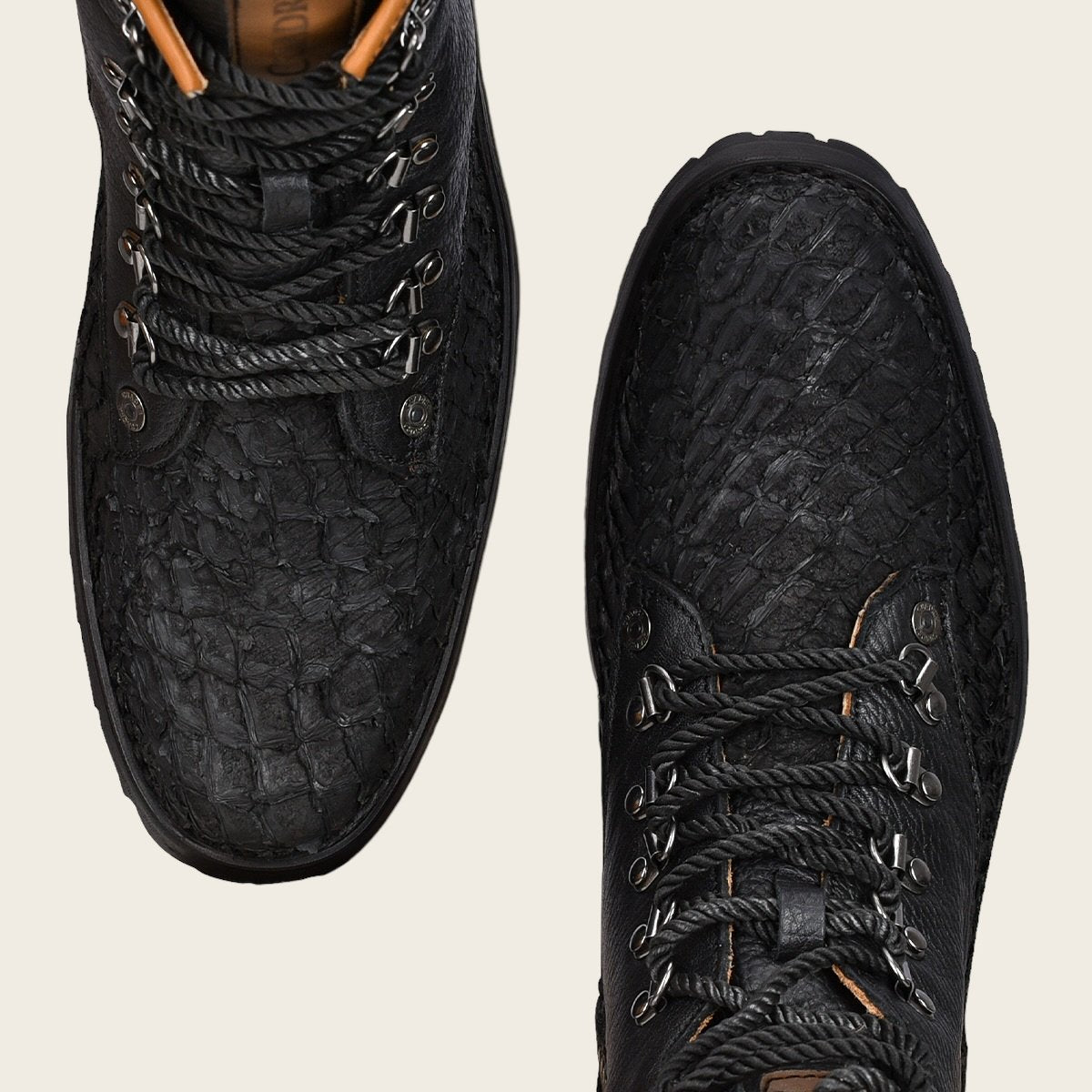 Botín en piel genuina de poisson