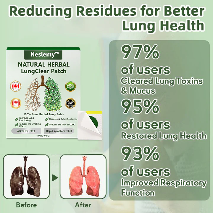 Official Store:  Neslemy™ 𝗡𝗔𝗧𝗨𝗥𝗔𝗟 𝗛𝗘𝗥𝗕𝗔𝗟 𝗟𝘂𝗻𝗴𝗖𝗹𝗲𝗮𝗿 𝗣𝗮𝘁𝗰𝗵 👨‍⚕️(FDA) clearance (Treatment of respiratory diseases such as cough, emphysema, asthma, chronic obstructive pulmonary disease, etc)🔥