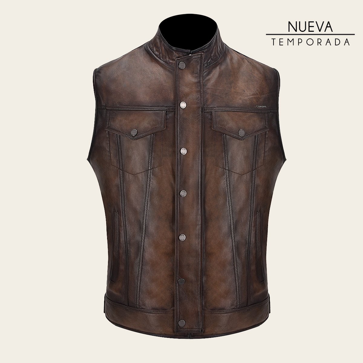 Chaleco Doble Vista En Piel Genuina.