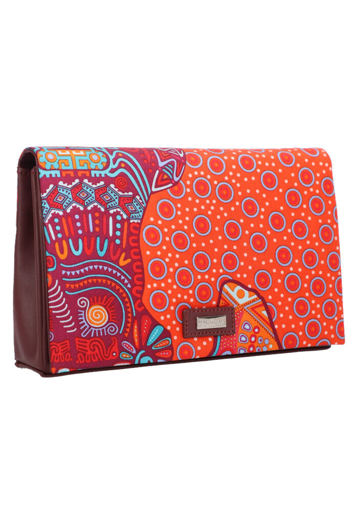 Bolsa Hook Cadena Vino D��a Muertos Mictl��n Rojo