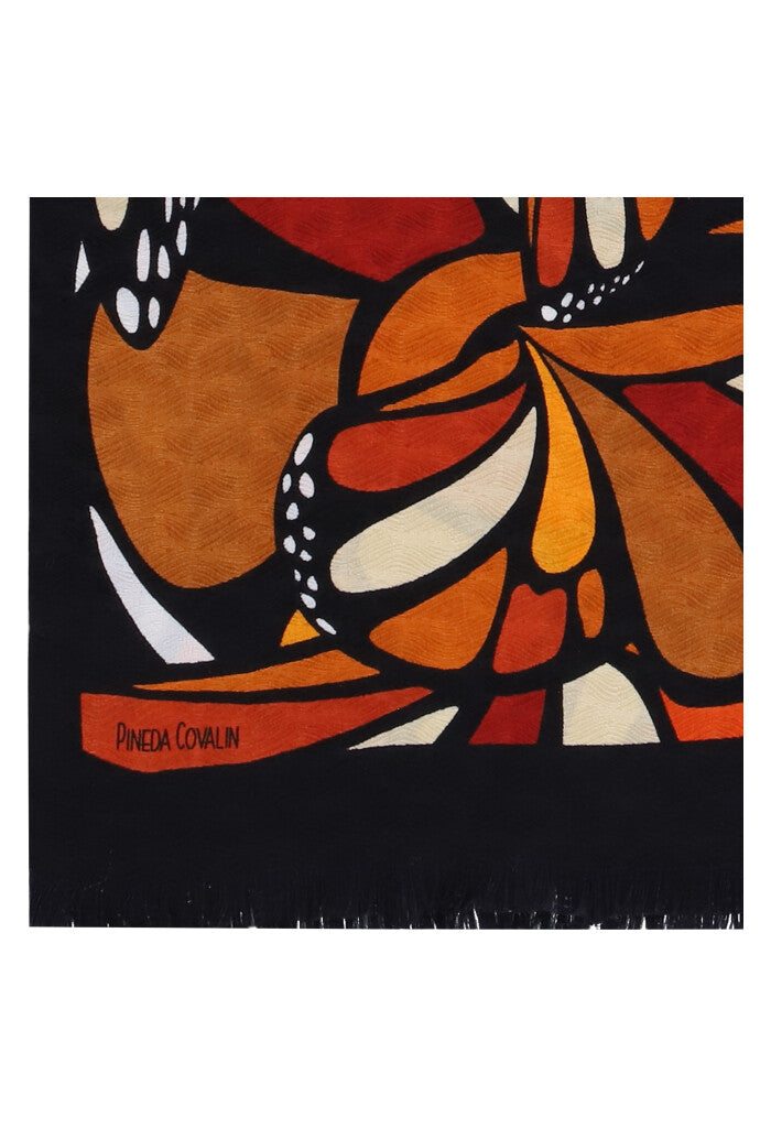 Bufanda Doble Vista Mariposa Abstracta