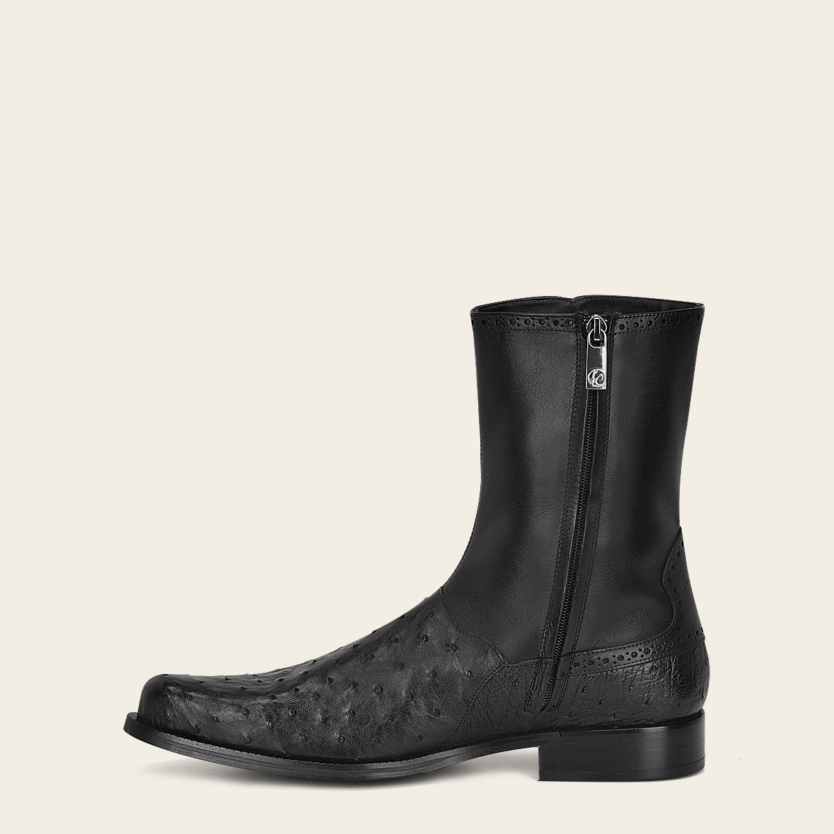 Bota de vestir en piel genuina de avestruz.