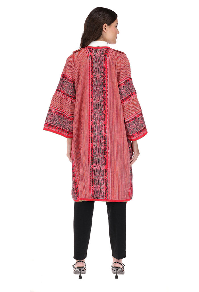 Abrigo Tejido Artesanal Rojo
